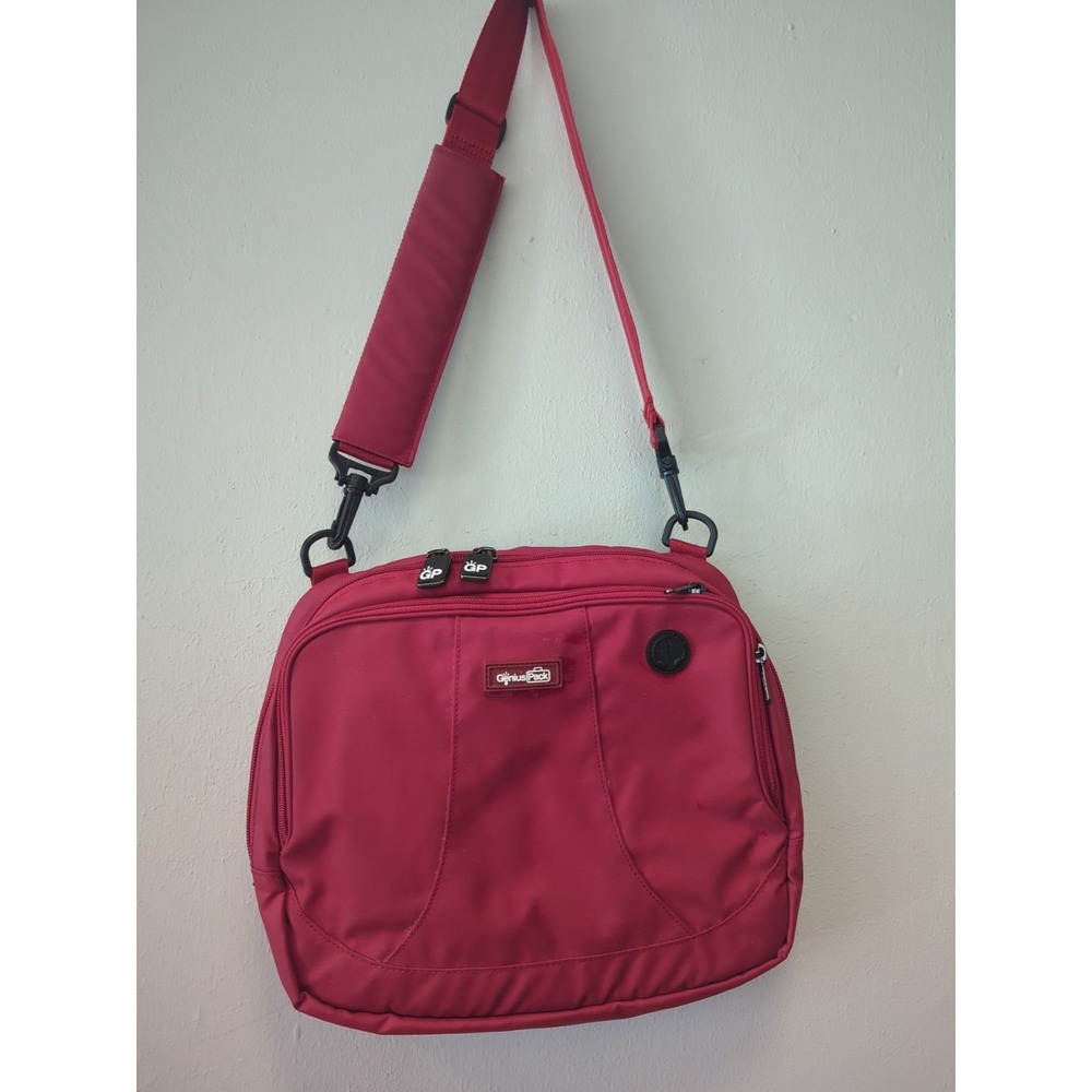 Genius Pack High Altitude Flight Bag Travel Crossbody Red  Retail $125
